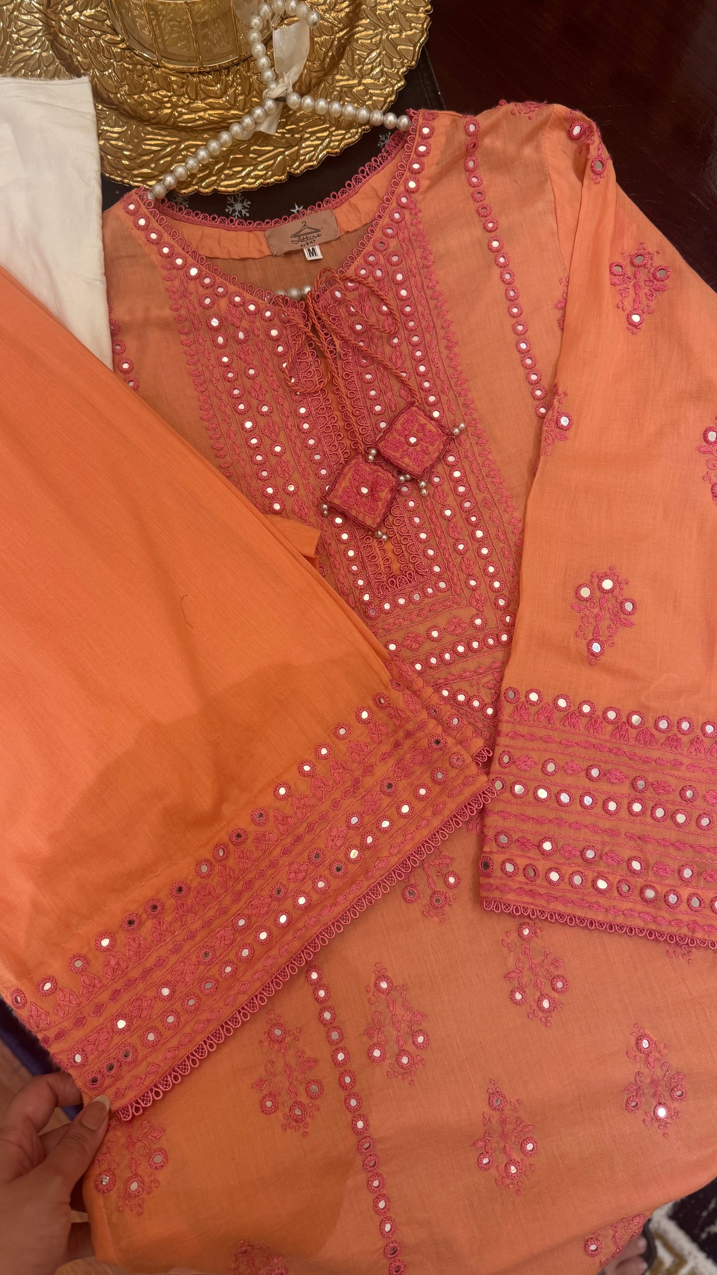 Peach farshi shalwar Set🌸