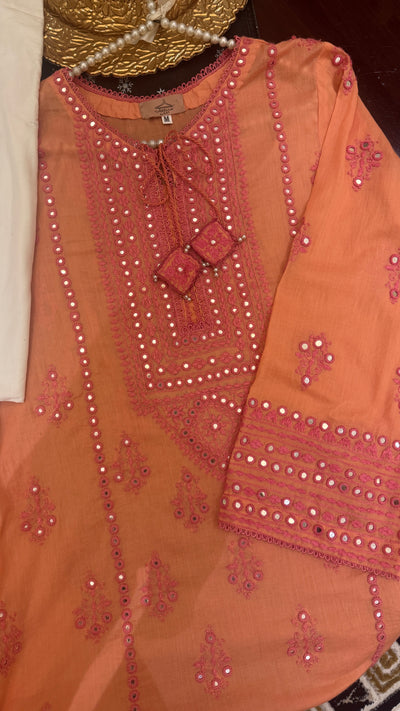 Peach farshi shalwar Set🌸