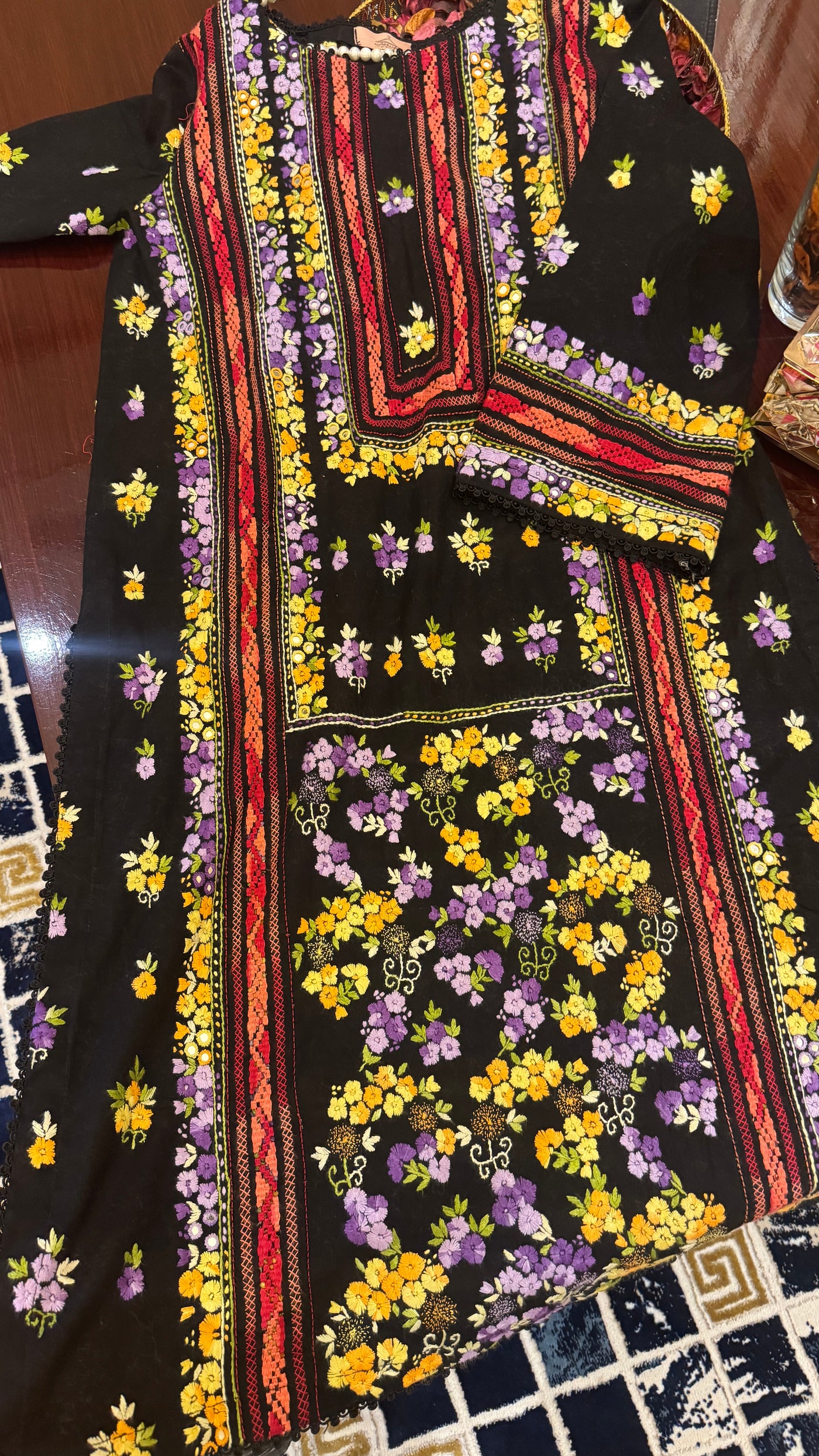 Black Tarkashi kurta