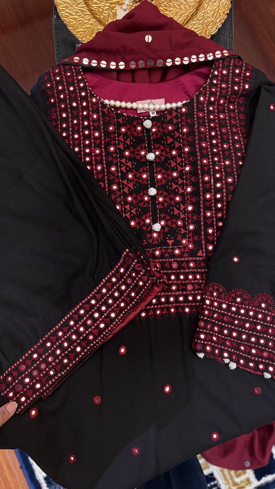 Black Maroon 3 pc