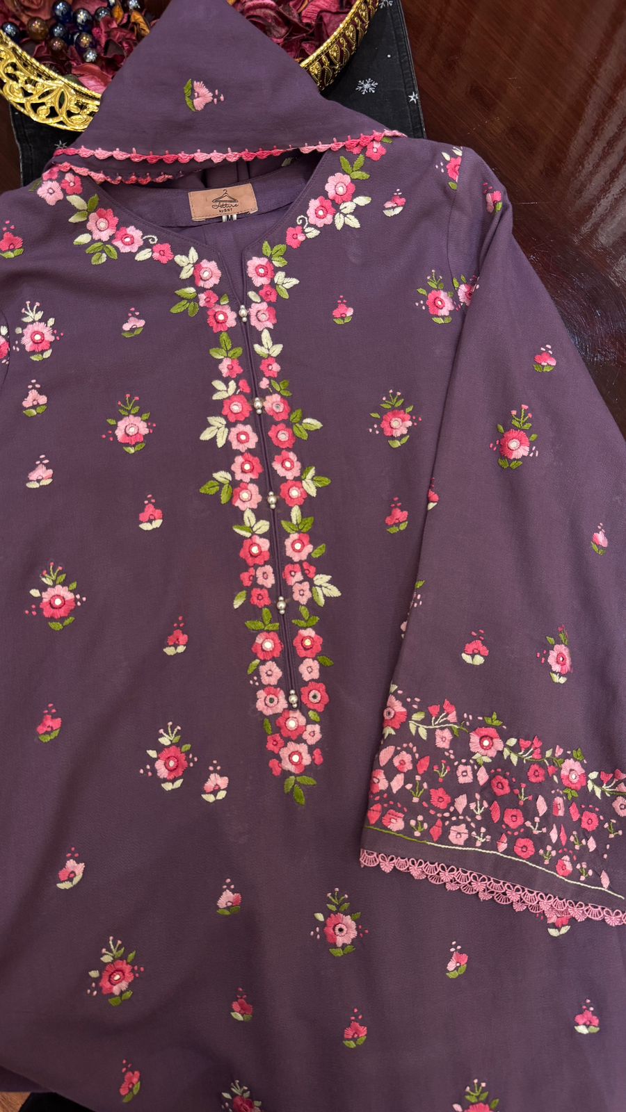 Lavender Hand embroidered Suit