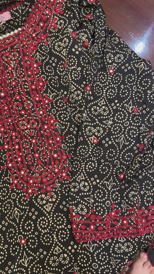 Black chunri 3 pc