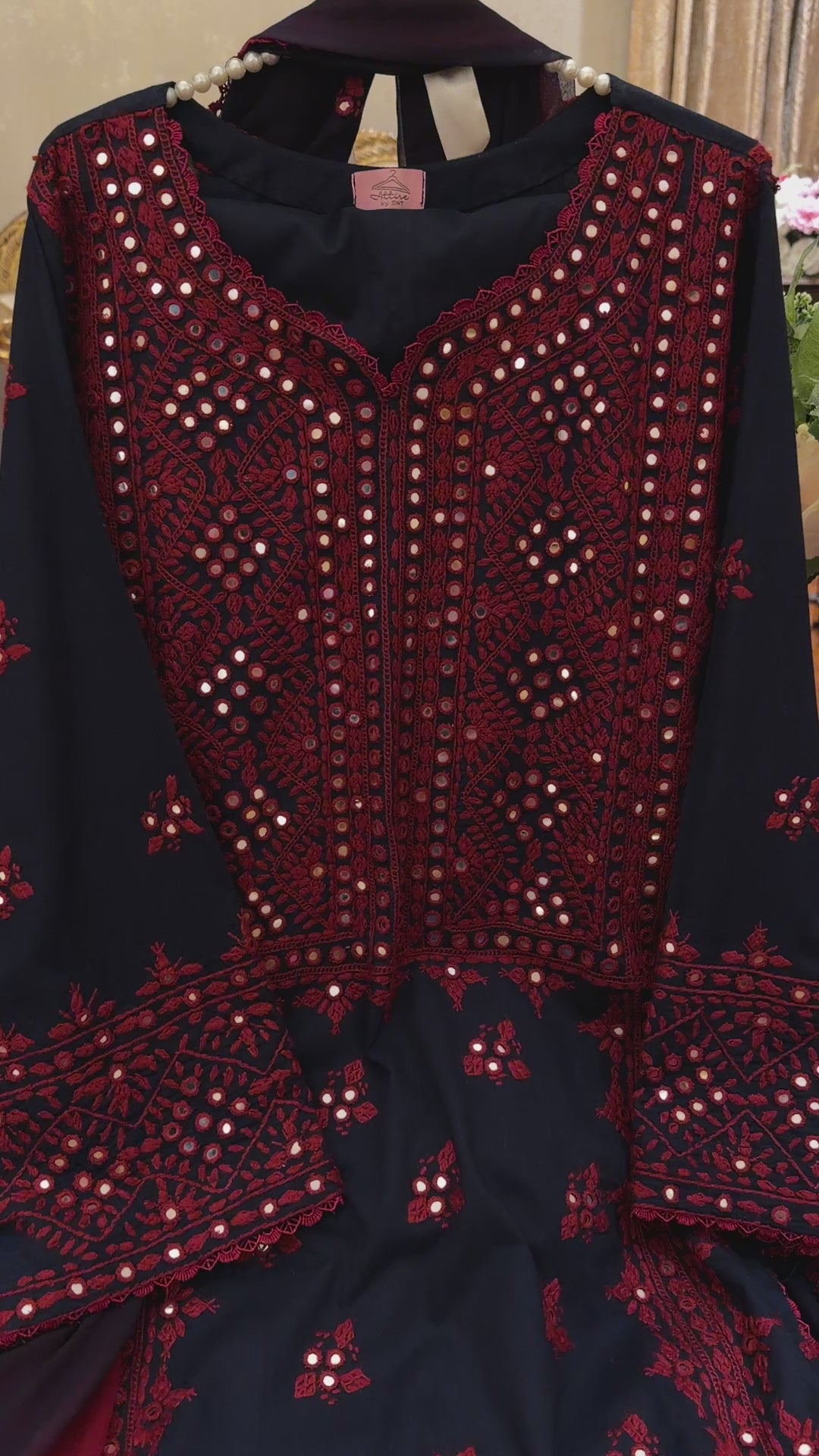 Blue and Maroon Balochi 3 pc